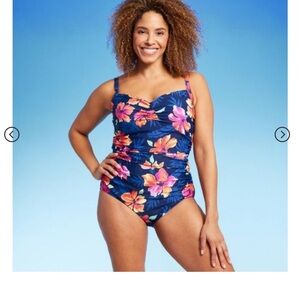 2/$30 Land’s End tummy control One Piece swimsuit size M new